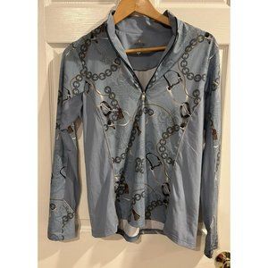 Arista Long Sleeve Equestrian Sunshirt - Size M Blue Base, Show, Schooling